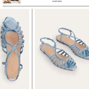 BODEN Woven Multistrap Flat Sandals‎ size 39